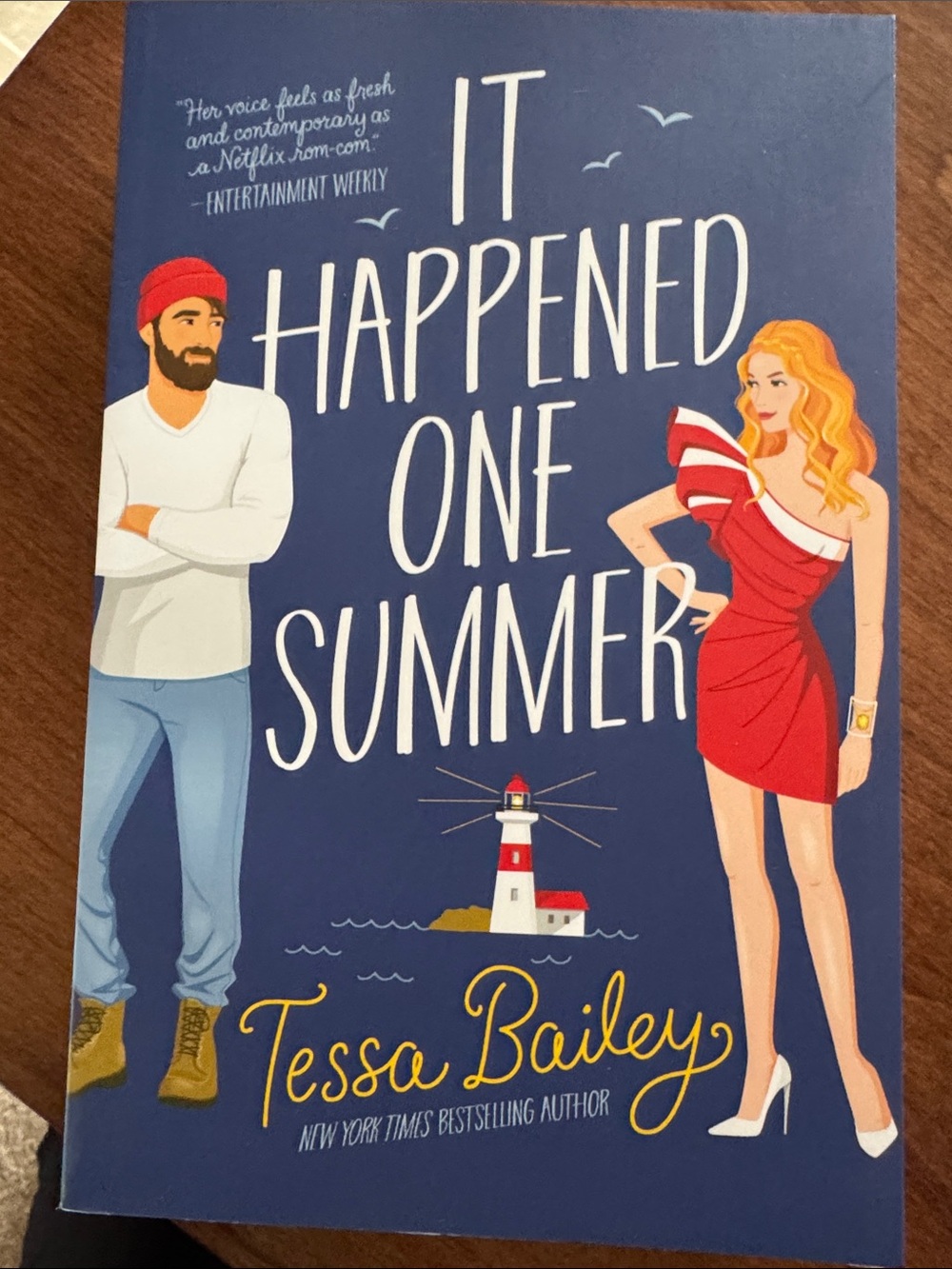 It Happened One Summer by Tessa Bailey - Navy & Red Cover
